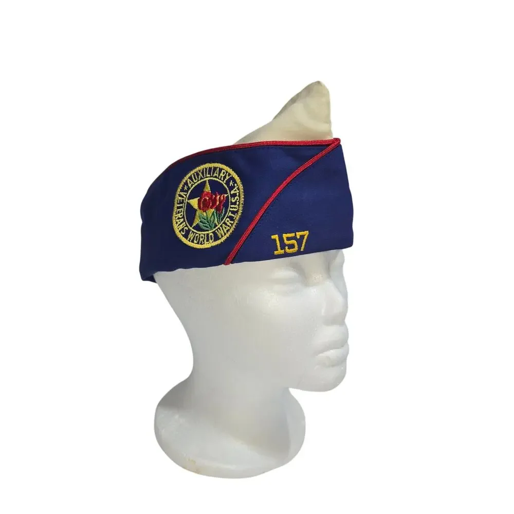Vtg Veterans of WWI Auxiliary Cap Post 157 Yakima‎ Wa Embroidered Als Hat Shop